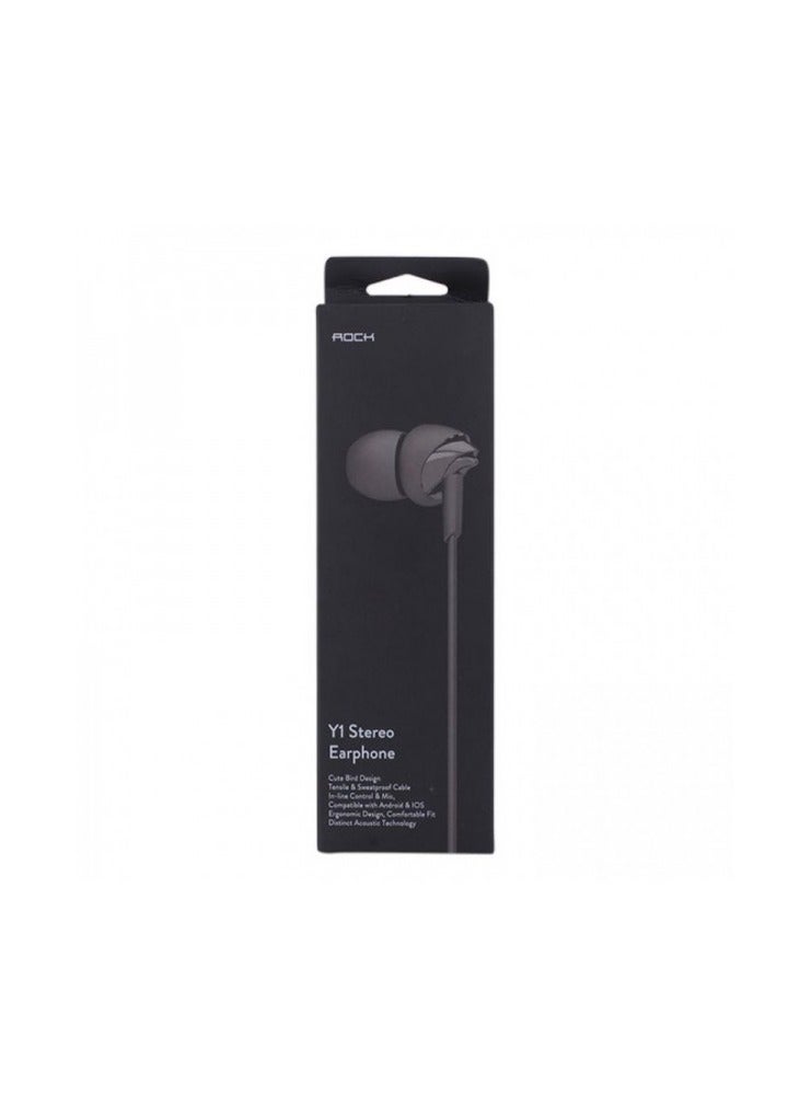 Rock Headset Rock Y1 Stereo Earphone Black- 6972283941162 - Image 2