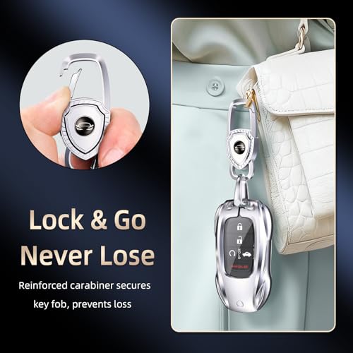 saxsion for Honda Key Fob Cover with Keychain - 2026 2025 2024 2023 2022 2016-2021 Civic Accord CR-V Pilot HR-V Ridgeline Odyssey Passport Key Fob Case Protector (Fashion Silver，For Honda-B) - Image 5