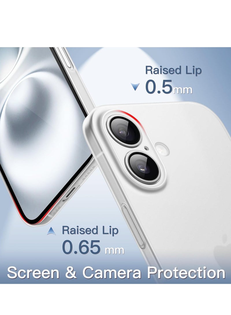 Ultra Slim (0.35mm) Case for iPhone 16 – Lightweight Frosted Clear Matte Finish with Full Camera Lens Protection - Image 4