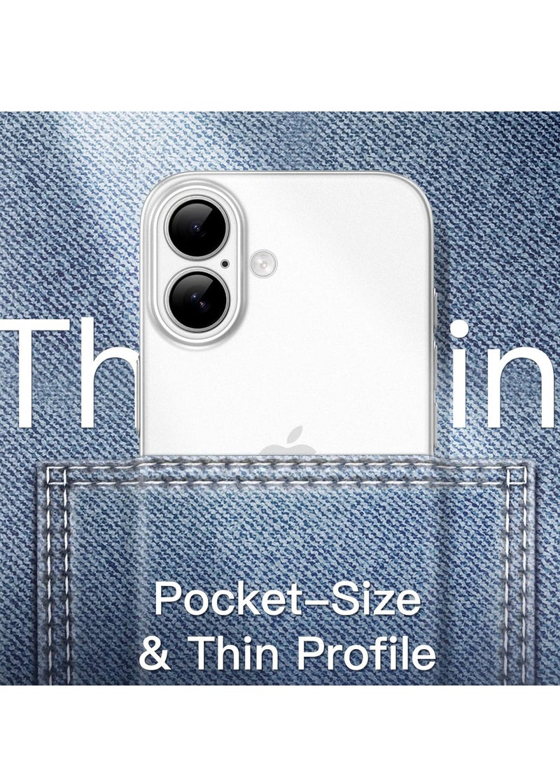 Ultra Slim (0.35mm) Case for iPhone 16 – Lightweight Frosted Clear Matte Finish with Full Camera Lens Protection - Image 5