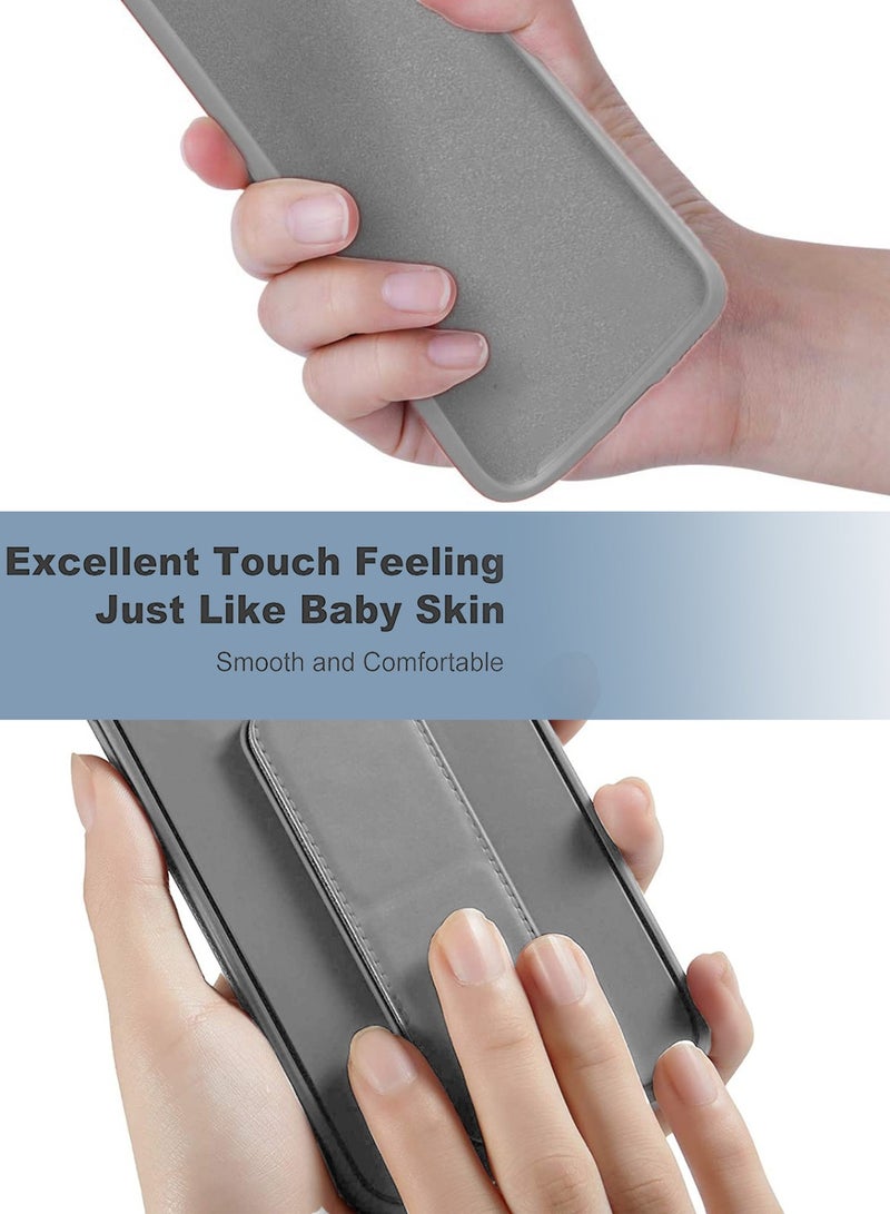 Techie Premium Silicone Magnetic Secure Hand Grip Case Holder with Foldable Kickstand for Infinix Hot 40i – Gray  - Image 3