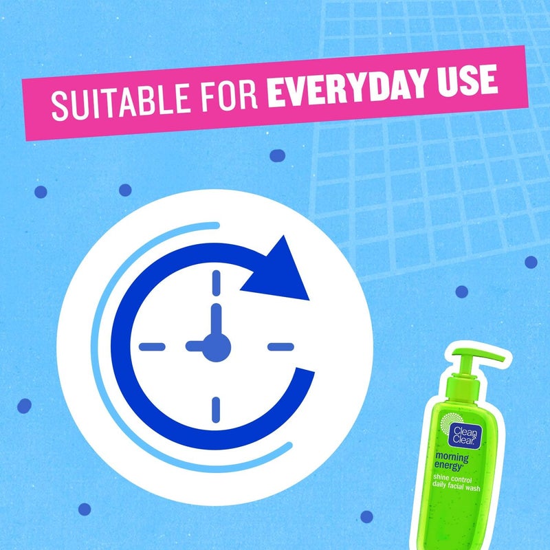 Clean & Clear Daily Facial Wash Morning Energy Shine Control, Enriched with lemongrass and fruit extracts, keeps skin awake, fresh and shine free, 150ml - Image 5