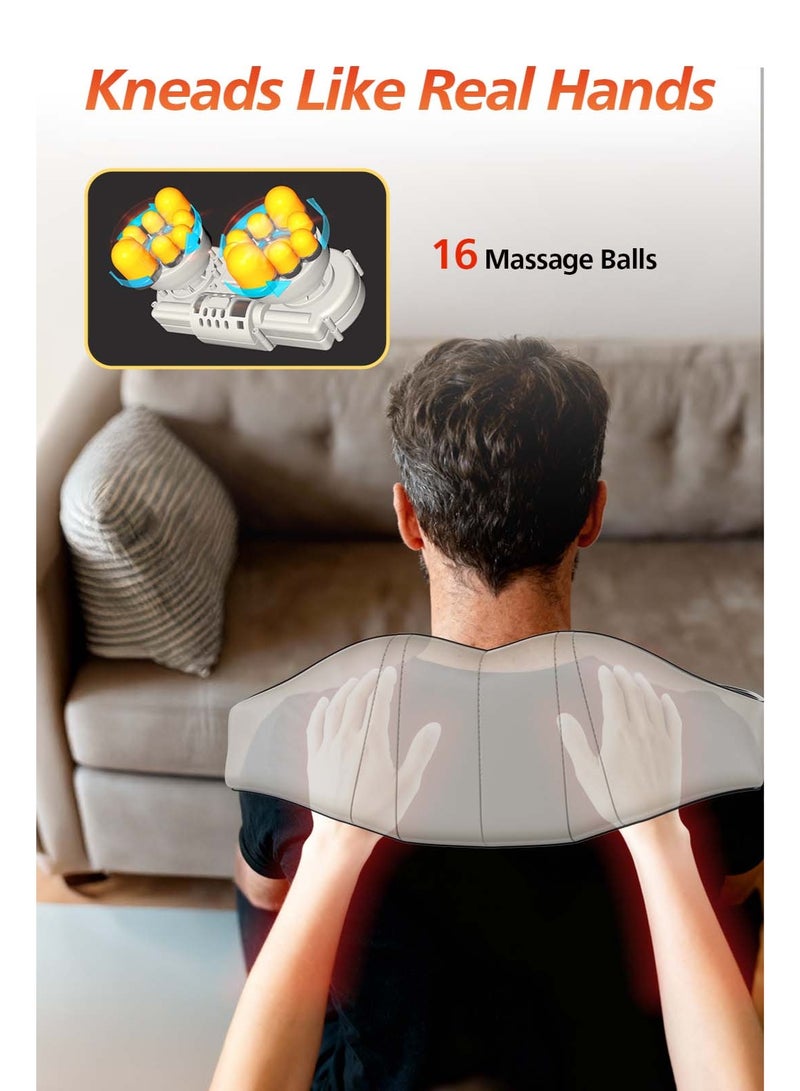 Neck and shoulder massager with Heat, Neck Massager with 3D Kneading Shiatsu Message Device, Body Massager Massage Machine - Image 2