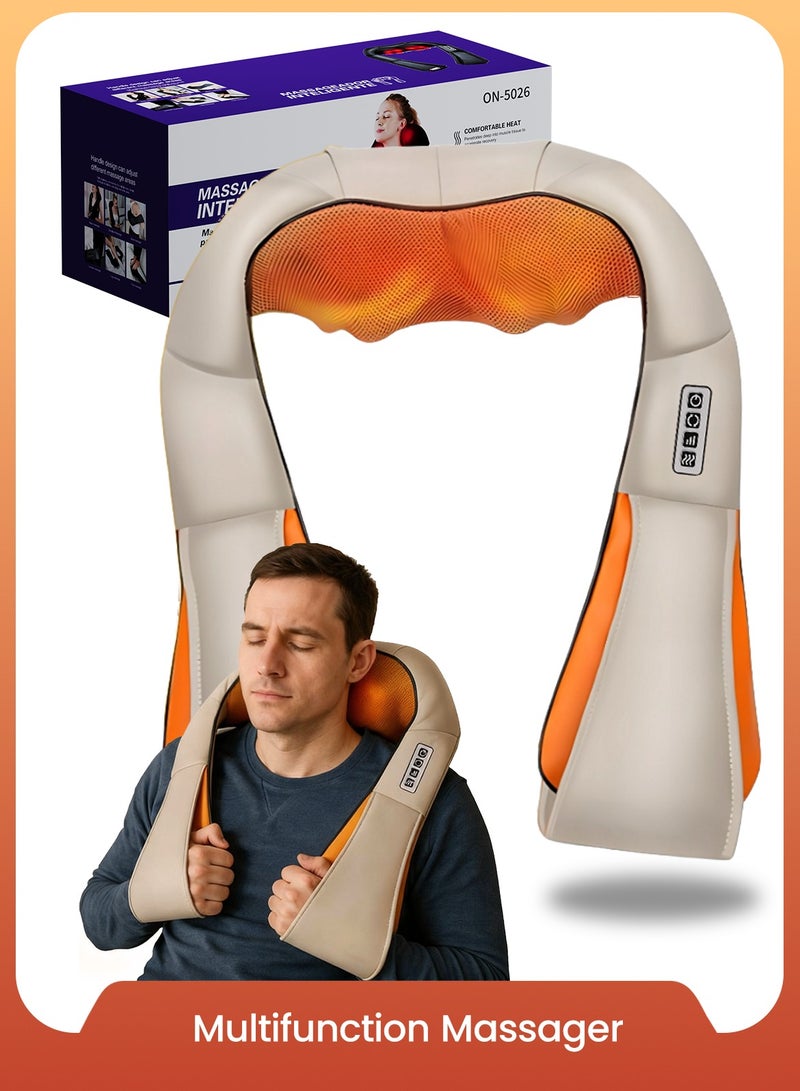 Neck and shoulder massager with Heat, Neck Massager with 3D Kneading Shiatsu Message Device, Body Massager Massage Machine - Image 1