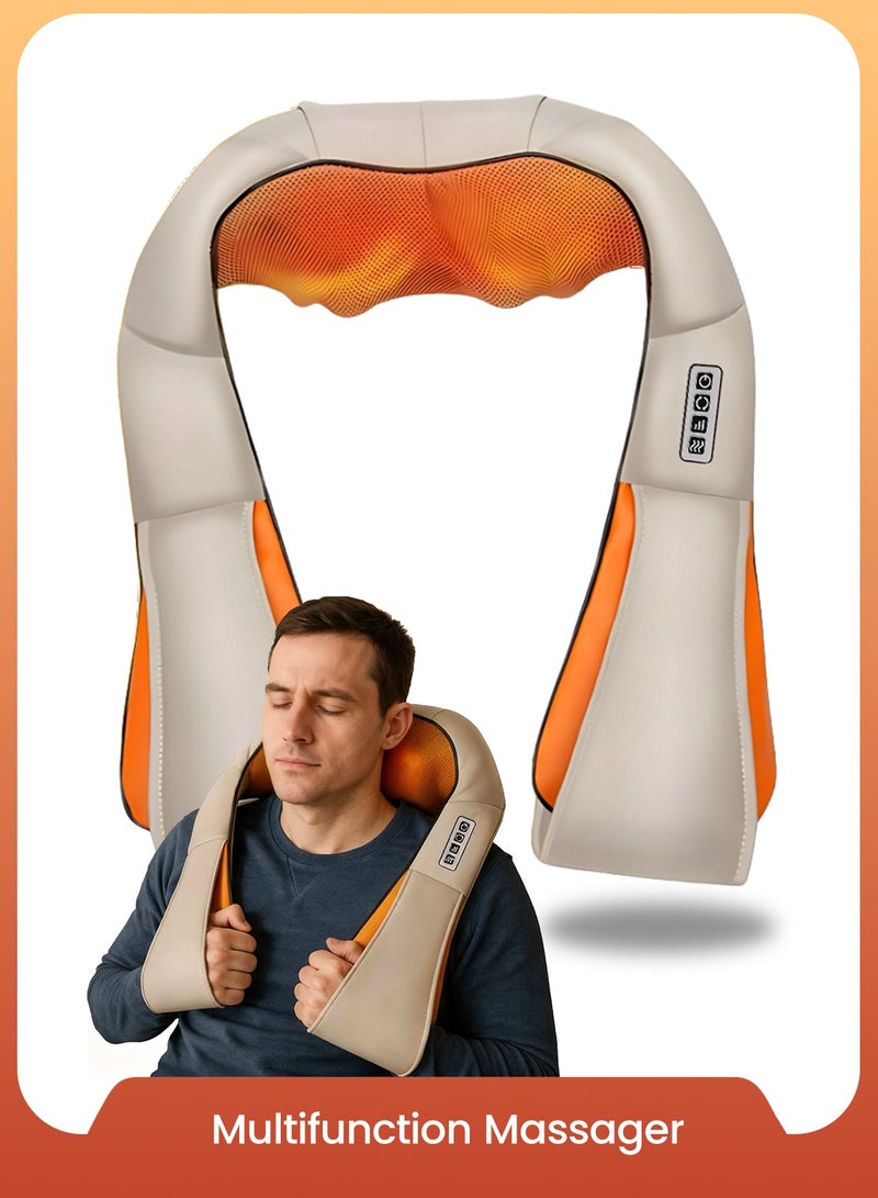 Neck and shoulder massager with Heat, Neck Massager with 3D Kneading Shiatsu Message Device, Body Massager Massage Machine - Image 1