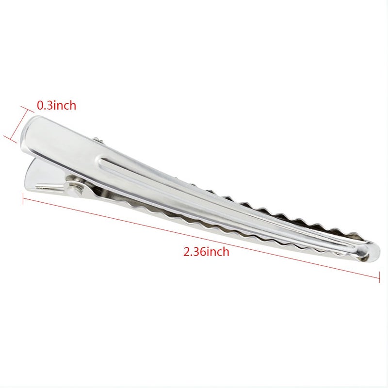 Marrywindix 50 Pack 2.36 inches Hair Clips, Marrywindix Silver Metal Alligator Hair Pins Teeth Bows Hair Clips Hairdressing Salon Hair Grip DIY Accessories Hairpins for Women, Girls and Hairdresser Sliver - Image 2