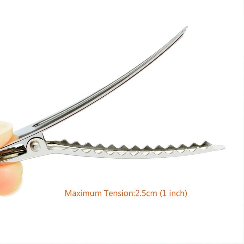 Marrywindix 50 Pack 2.36 inches Hair Clips, Marrywindix Silver Metal Alligator Hair Pins Teeth Bows Hair Clips Hairdressing Salon Hair Grip DIY Accessories Hairpins for Women, Girls and Hairdresser Sliver - Image 3