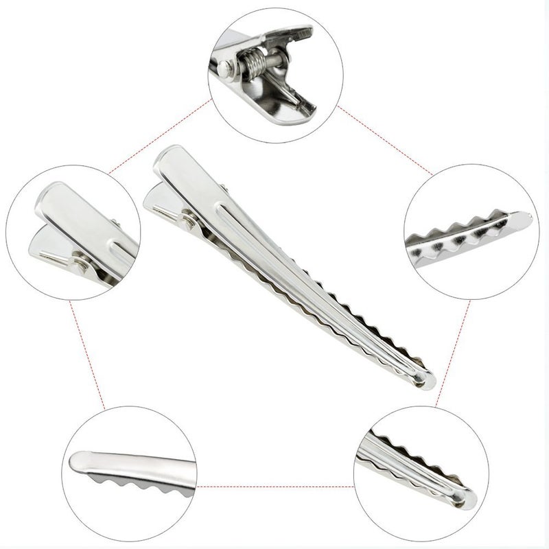 Marrywindix 50 Pack 2.36 inches Hair Clips, Marrywindix Silver Metal Alligator Hair Pins Teeth Bows Hair Clips Hairdressing Salon Hair Grip DIY Accessories Hairpins for Women, Girls and Hairdresser Sliver - Image 4
