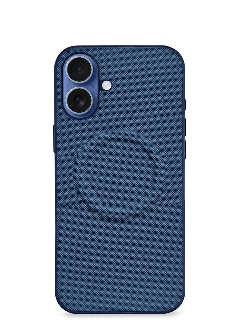 Wtech Apple iPhone 17 5G 2025 Luxury High Quality Magnetic Silicone Sides Case Cover (MCRPSN) - Navy Blue - Image 5