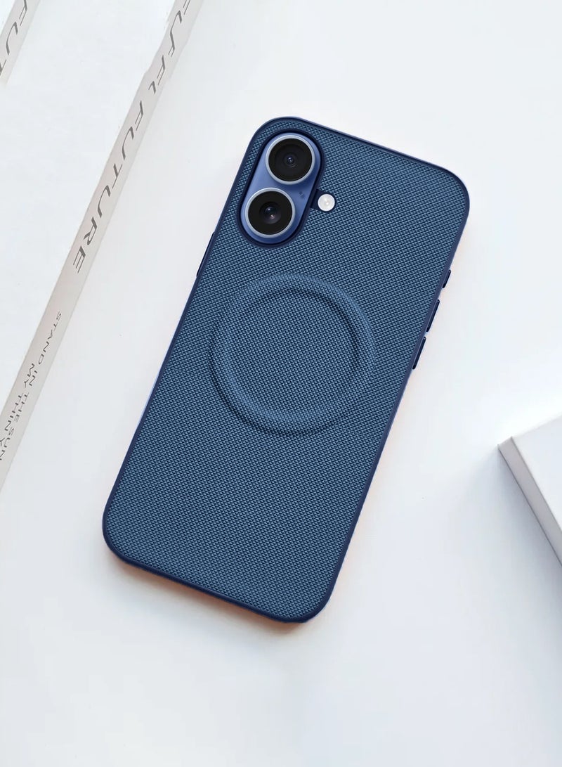 Wtech Apple iPhone 17 5G 2025 Luxury High Quality Magnetic Silicone Sides Case Cover (MCRPSN) - Navy Blue - Image 3