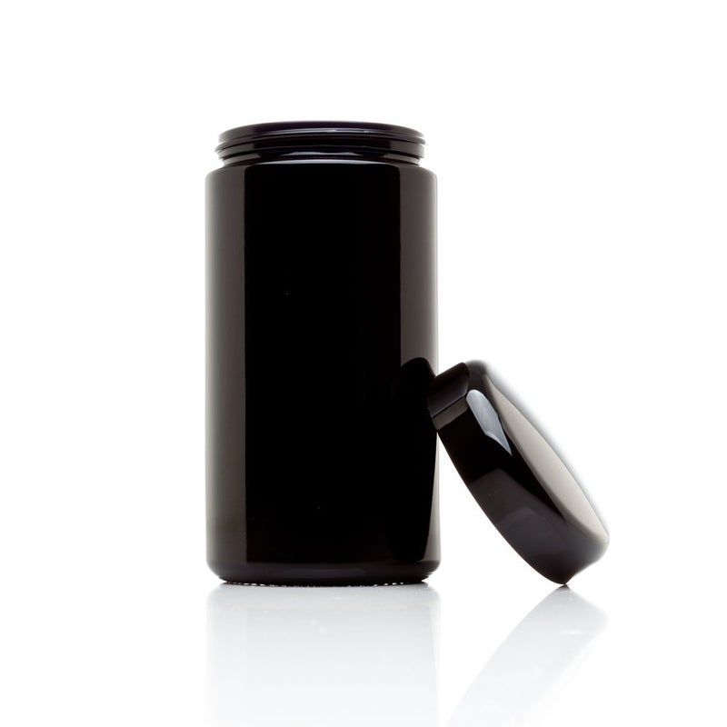 Infinity Jars جرار إنفينيتي 500 مل (17 أونصة سائلة) طويلة كبيرة سوداء زجاجية فوق بنفسجية بفتحة واسعة بغطاء لولبي (1) - Image 2