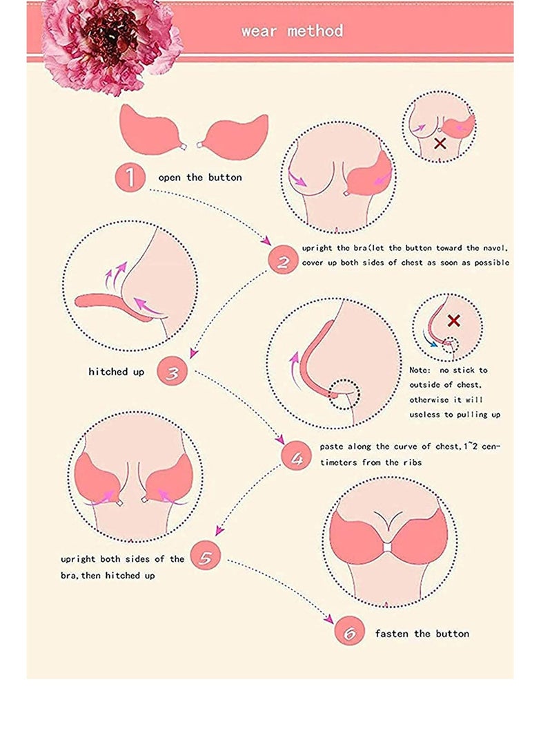 KASTWAVE صدرية لاصقة غير مرئية، صدرية لاصقة دافعة بدون حمالات سحرية لاصقة للنساء (عبوة 2) - Image 5