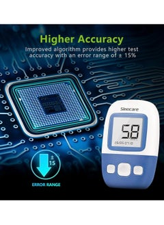 SINOCARE Blood Glucose Monitor Diabetes Test Kit with 200 Memory Capacity Blood sugar monitor with 50 Test Strips and 50 Lancets in mmol/L  - Image 3