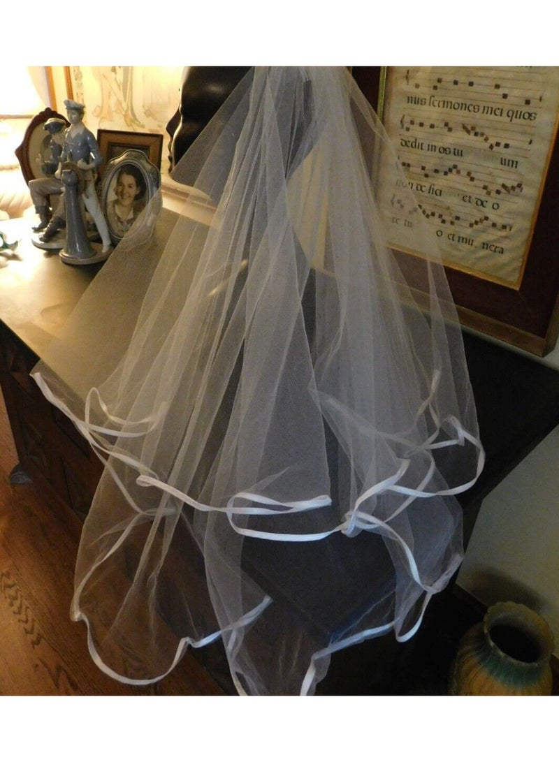 Women Bride To Be Printed Sash With Shoulder Length Veil Party Set  - Image 3