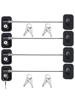 Hotop 4 Pack Fridge Locks For Kids Cabinet Locks With Keys Self Adhesive Child & Baby Toddlers Proofing Mini Safety Locks For Refrigerator Deep Freezer Drawers Doors Latch(Black)  - Image 1