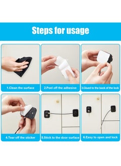Hotop 4 Pack Fridge Locks For Kids Cabinet Locks With Keys Self Adhesive Child & Baby Toddlers Proofing Mini Safety Locks For Refrigerator Deep Freezer Drawers Doors Latch(Black)  - Image 5