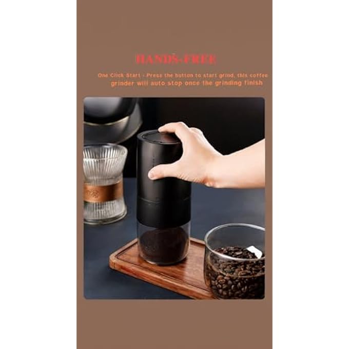 Honwor Portable Electric Coffee Grinder With Adjustable Coarseness  Usb Charging  Black Ceramic Blade Easy To Clean  Use - Image 3