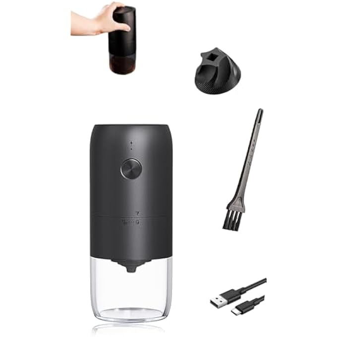 Honwor Portable Electric Coffee Grinder With Adjustable Coarseness  Usb Charging  Black Ceramic Blade Easy To Clean  Use - Image 2