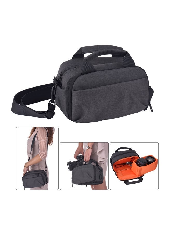 NIBEMINENT DSLR Shoulder Bag With USB Charging Port Black - Image 4