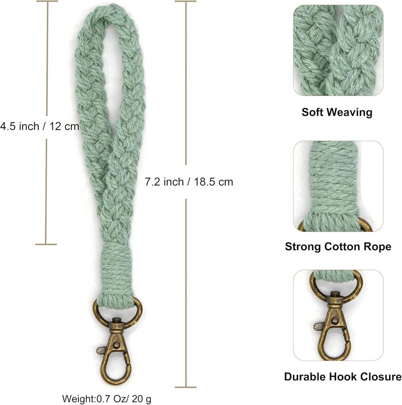 Moydolo Macrame Boho Keychain Bracelet Holder Handmade Keychain Wristlet Key Chain Wrist Lanyard for Women Girls - Image 1