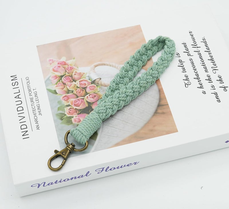 Moydolo Macrame Boho Keychain Bracelet Holder Handmade Keychain Wristlet Key Chain Wrist Lanyard for Women Girls - Image 2
