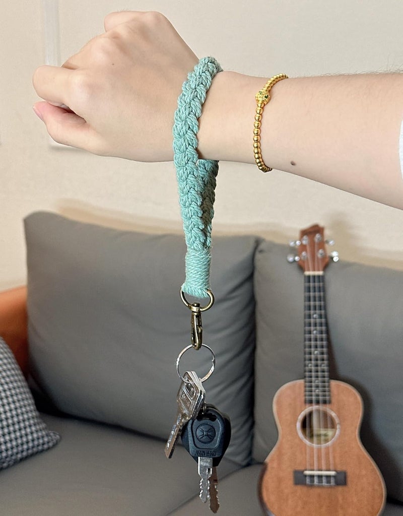 Moydolo Macrame Boho Keychain Bracelet Holder Handmade Keychain Wristlet Key Chain Wrist Lanyard for Women Girls - Image 5