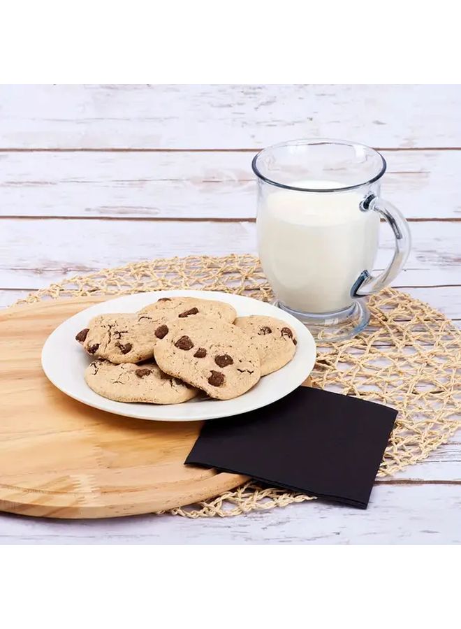 100 قطعة من مناديل الكوكتيل السوداء 2 طبقات مقاس 5 × 5 بوصة مطوية لحفلات الزفاف والحفلات والعشاء - Image 5