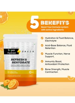 Super Super Hydraid Refresh & Hydrate Orange flavour 21gm x 10 Sachets  - Image 2