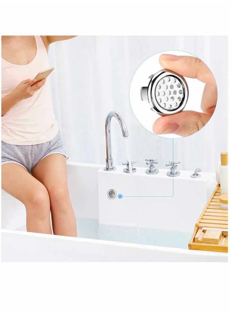 Y&D - Sink Overflow Ring, KASTWAVE Kitchen Bathroom Hole Round Cover Basin Trim Drain Cap Insert in Spares, 30mm Silver (4 Pieces Mesh-Type) - Image 1