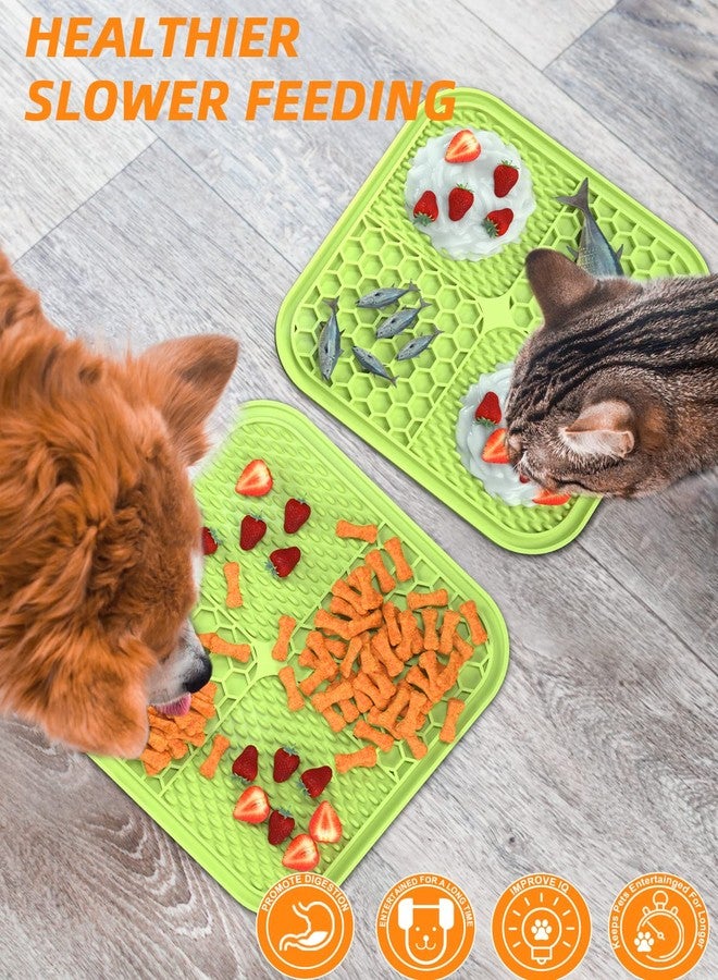CZXNBI Licking Mat for Dogs & Cats - 2 Pack Slow Feeder for Puppy,Pet Lick Pads for Large&Small Dogs Cat (2PACK-Blue/Green) - Image 4