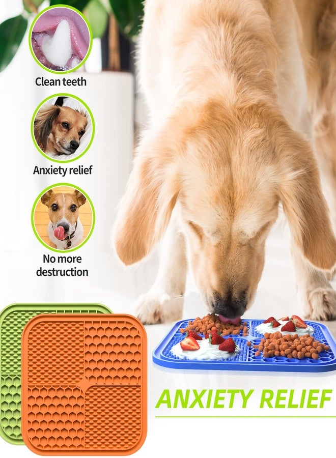 CZXNBI Licking Mat for Dogs & Cats - 2 Pack Slow Feeder for Puppy,Pet Lick Pads for Large&Small Dogs Cat (2PACK-Blue/Green) - Image 5