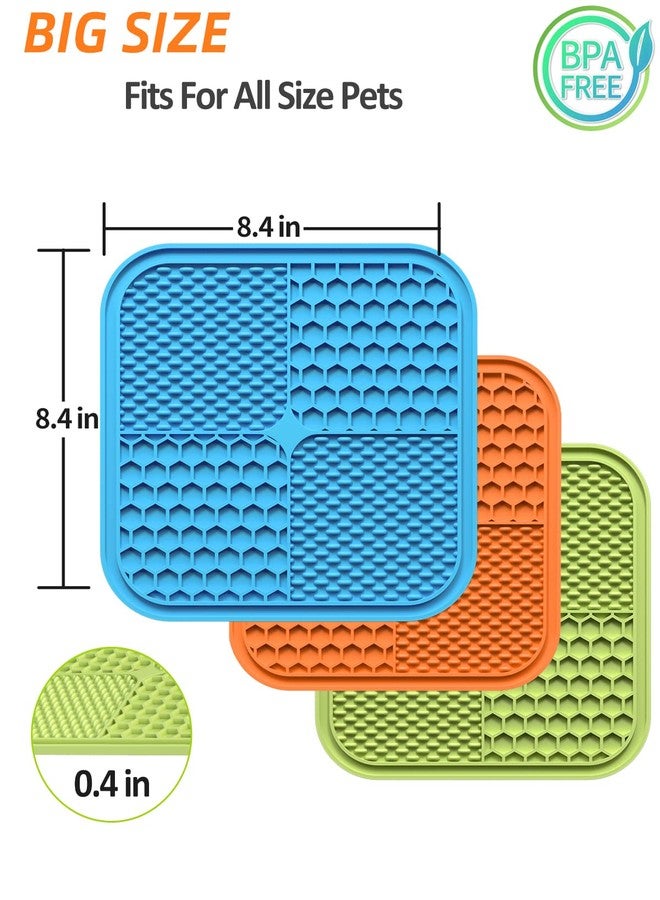 CZXNBI Licking Mat for Dogs & Cats - 2 Pack Slow Feeder for Puppy,Pet Lick Pads for Large&Small Dogs Cat (2PACK-Blue/Green) - Image 3