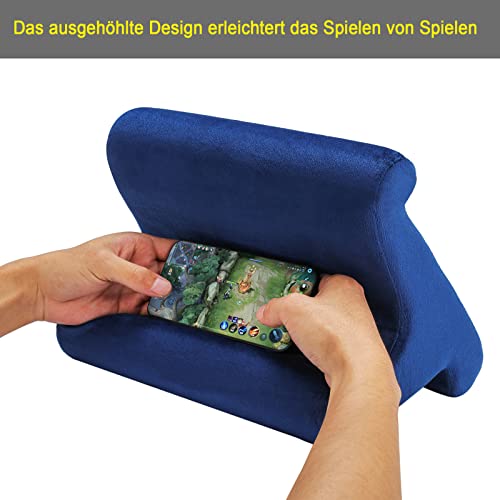 SAMHOUSING Tablet Pillow Stand Holder Dock for Bed with 3 Viewing Angles, Compatible with All Tablets,Phones and iPad Pro 9.7, 10.5,12.9 Air Mini 4 3, Kindle, E-Reader and Books(Navy) - Image 3
