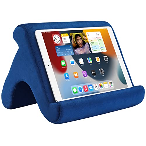 SAMHOUSING Tablet Pillow Stand Holder Dock for Bed with 3 Viewing Angles, Compatible with All Tablets,Phones and iPad Pro 9.7, 10.5,12.9 Air Mini 4 3, Kindle, E-Reader and Books(Navy) - Image 1