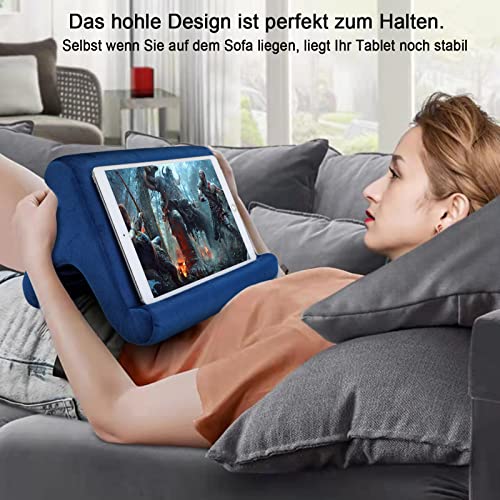 SAMHOUSING Tablet Pillow Stand Holder Dock for Bed with 3 Viewing Angles, Compatible with All Tablets,Phones and iPad Pro 9.7, 10.5,12.9 Air Mini 4 3, Kindle, E-Reader and Books(Navy) - Image 2