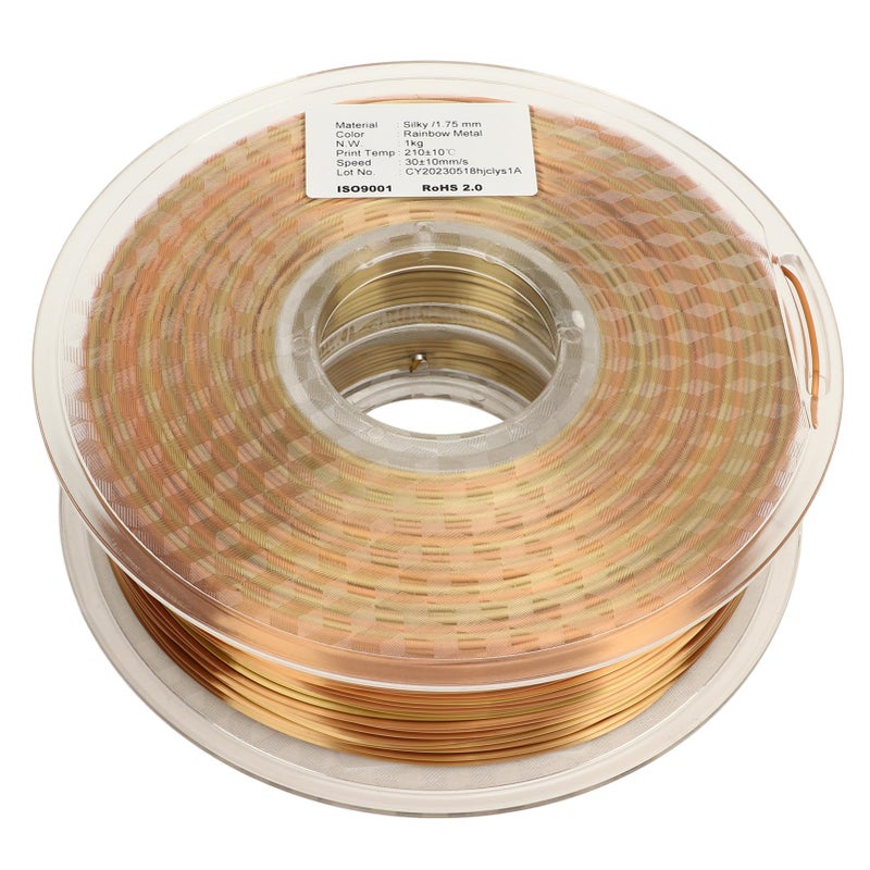 Silk Rainbow Gradient PLA 3D Printer Filament 1.75mm Neatly Wound Easy Use - Image 2