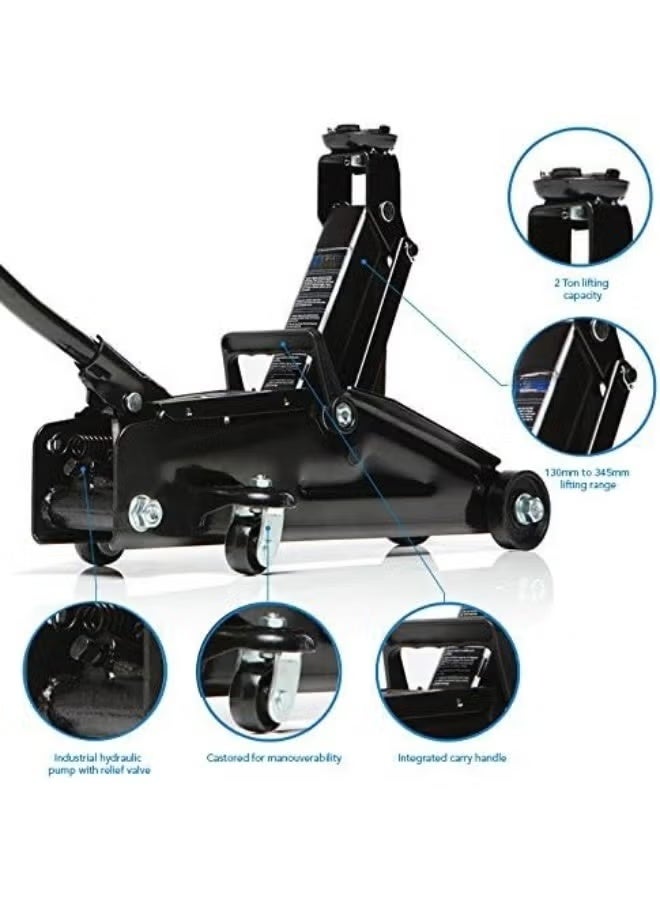 Professional Car Trolley Jack Set - Heavy-Duty Lifting Tool with Four Reinforced Axle Stands - Complete Vehicle Maintenance Kit - Image 4