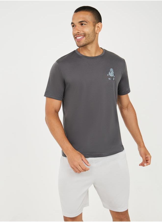Styli - Minimal Print T-Shirt & Short with Pocket Set - Image 1