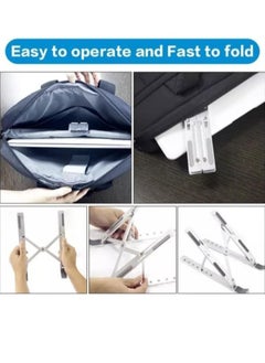 Festive Gallery 7-Level Adjustable Aluminum Alloy Foldable Laptop Stand Silver  - Image 3