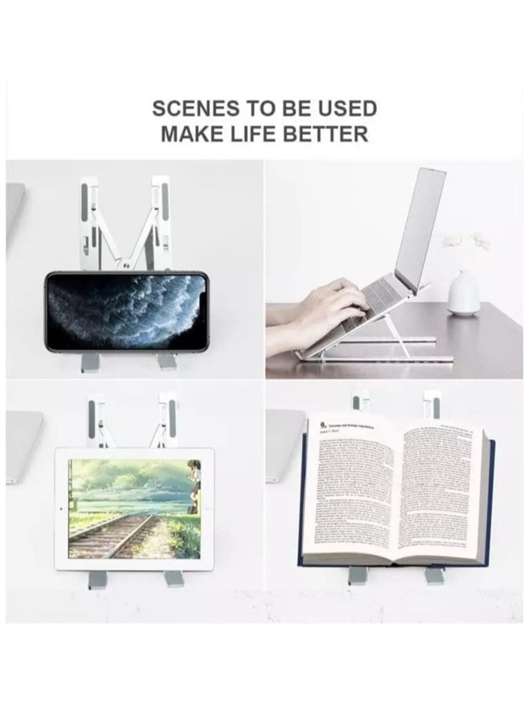 Festive Gallery 7-Level Adjustable Aluminum Alloy Foldable Laptop Stand Silver  - Image 4