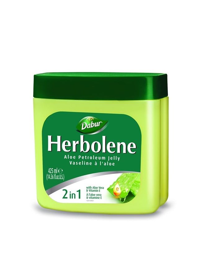 Dabur Herbolene Aloe Petroleum Jelly with Aloe Vera & Vitamin E - 425 ml