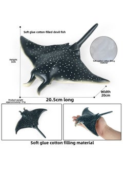 Simulation Soft Glue Large Devil Fish Marine Manta Ray Model Soft Glue Cotton Children's Cognitive Early Education Great White Shark Toy-Color:JS Cotton-filled Soft Glue Devil Fish