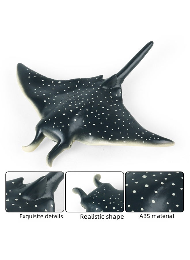 Generic - Simulation Soft Glue Large Devil Fish Marine Manta Ray Model Soft Glue Cotton Children's Cognitive Early Education Great White Shark Toy-Color:JS Cotton-filled Soft Glue Devil Fish - Image 1