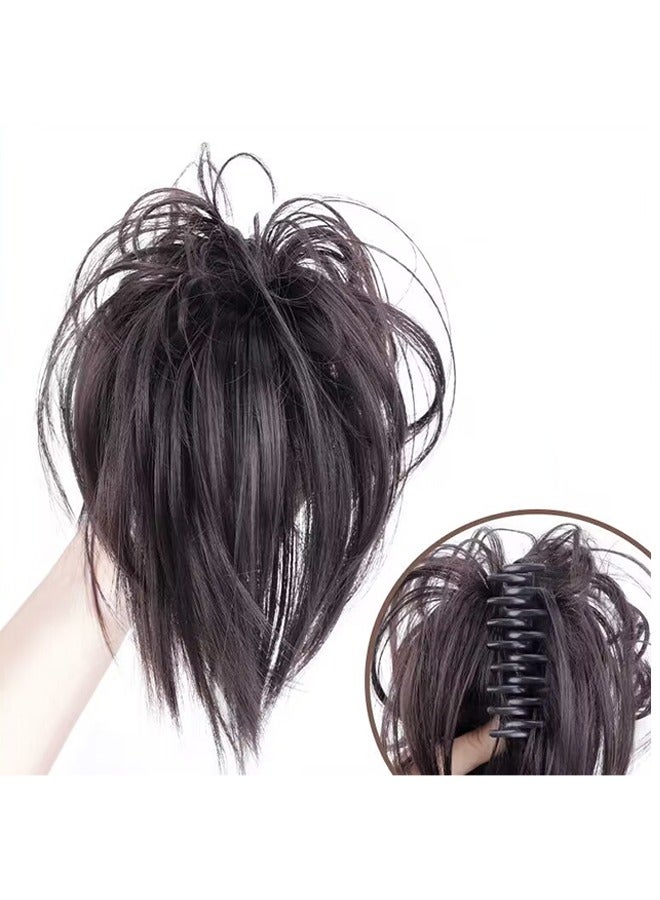 Hair Piece Claw Clip Hair Bun Hair Toppers for Women Claw Clip Pony Tail Hair Extensions Tousled Updo Wavy Curly Chignon Hair Buns Hair Scrunchie with Clip - Image 3