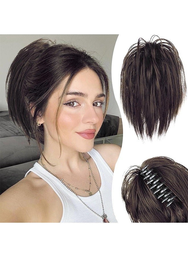 Hair Piece Claw Clip Hair Bun Hair Toppers for Women Claw Clip Pony Tail Hair Extensions Tousled Updo Wavy Curly Chignon Hair Buns Hair Scrunchie with Clip - Image 1