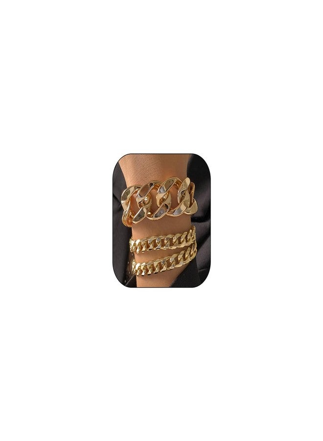 YANCHUN Chunky Gold Bracelet for Women Gold Bracelets Stack Chunky Cuban Link Chain for Women Dainty Boho Silver Paperclip Bracelet Chunky Jewelry Gifts Stocking Stuffers - Image 1
