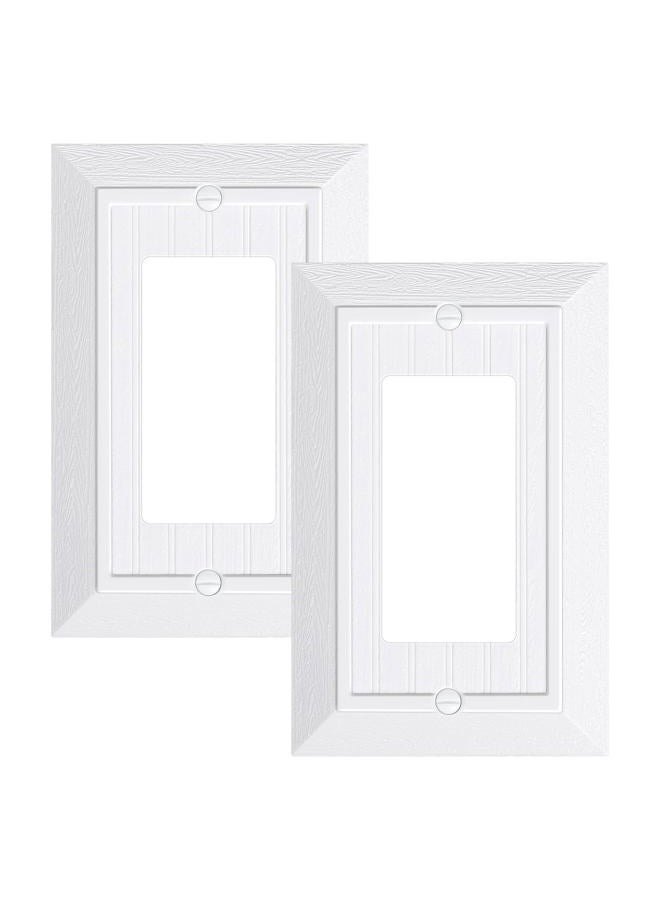 treewell 2-Pack Classic Beadboard Decorator Wall Plate Cover, Pure White Decorative Switch Plates and Outlet Covers, Durable Unbreakable Polycarbonate Wall Plates for Electrical Outlet, Receptacle, GFCI Outlet - Image 1