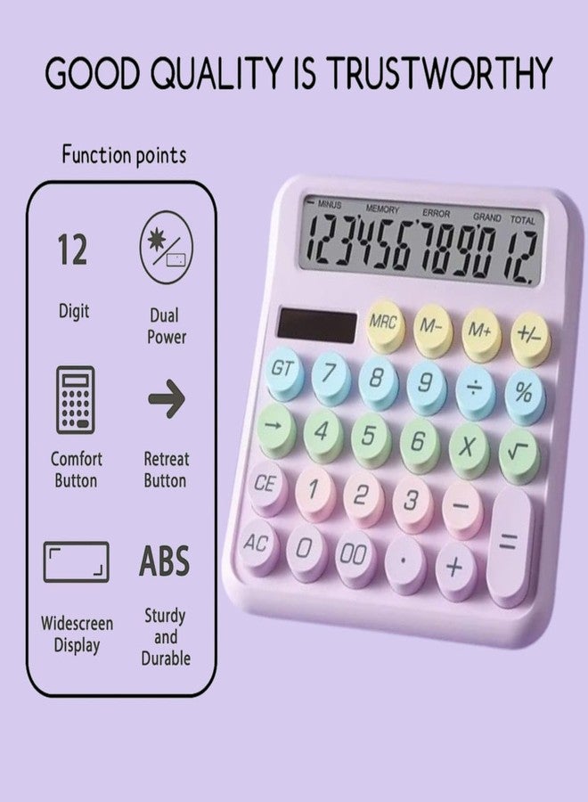 MASTANO Colourful Handheld Calculator with Large Display, Big Round Buttons,Cute Calculator for Office, School, Home - Image 4