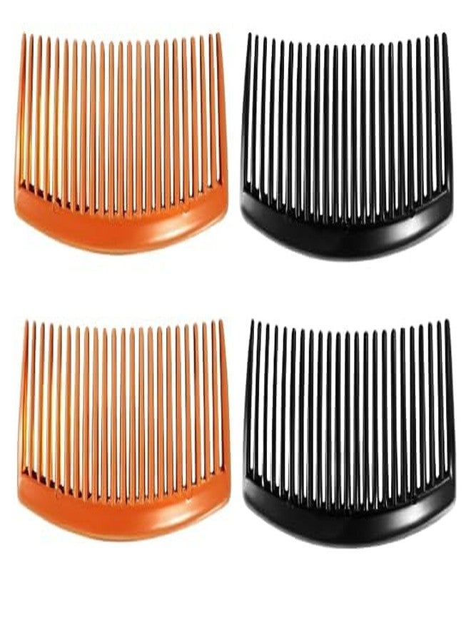 Shivoham Trendy fashion 4 Pcs Plastic Hair Side Combs French Twist Comb Fine Hair Clips for Women Decorative - Image 1