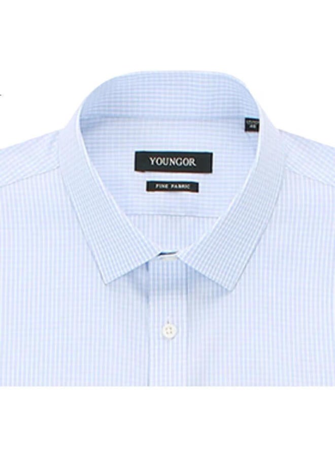 Youngor Men'S Shirt Summer Youth Business Casual Short Sleeve Shirt Light Blue Size 44 - Image 3